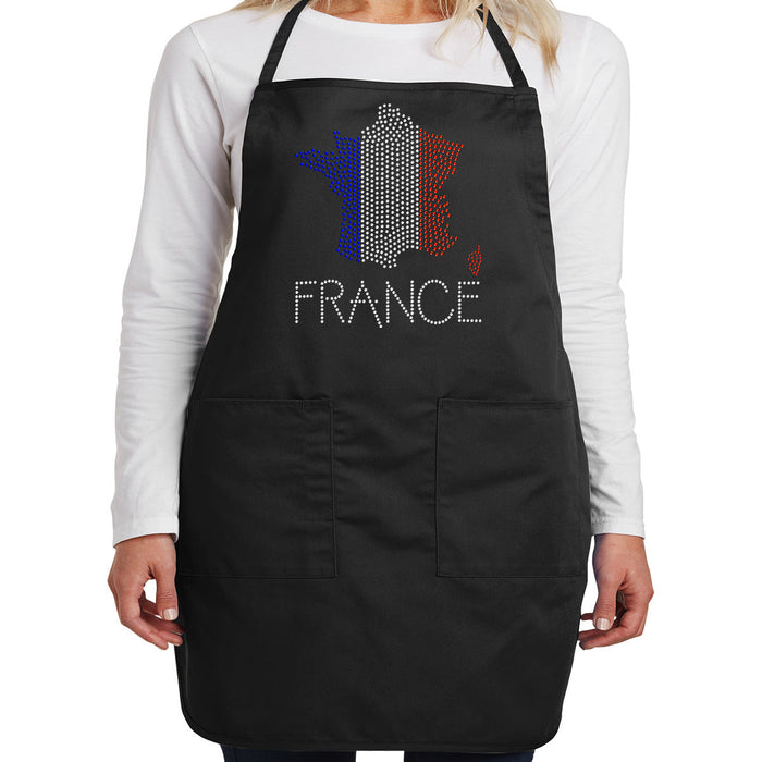 Rhinestone Bling Choose your Style France Flag Map Sparkle cities