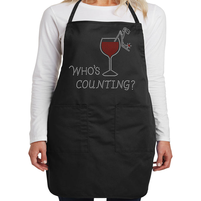 Rhinestone Bling Choose your Style Who's Counting Glass Red Wine Drinks