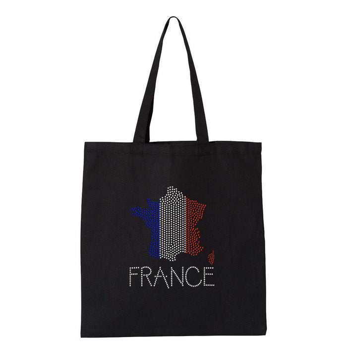 Rhinestone Bling Choose your Style France Flag Map Sparkle cities