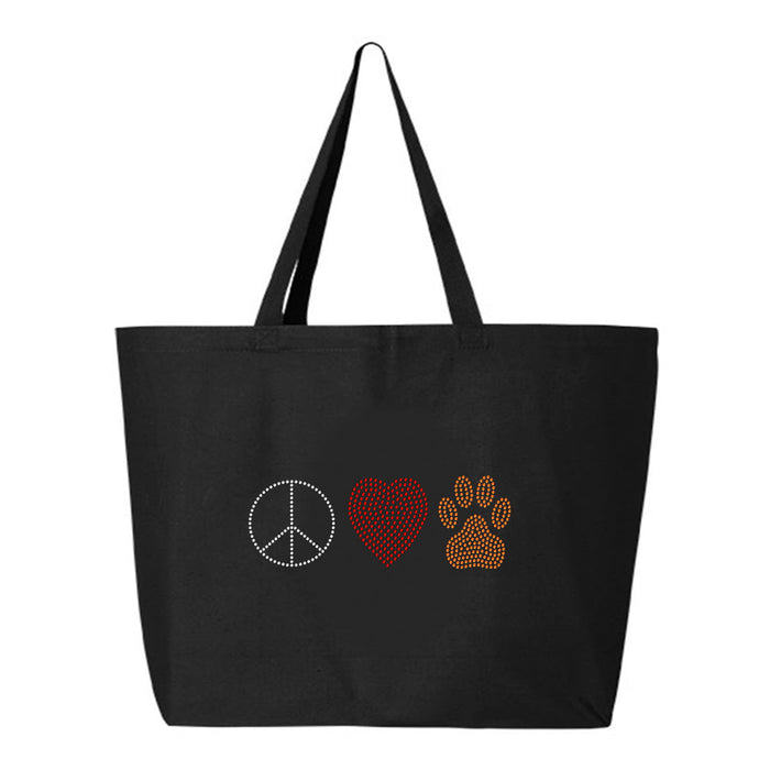 Rhinestone Bling Choose your Style Peace Love Paw Heart Dog Animals