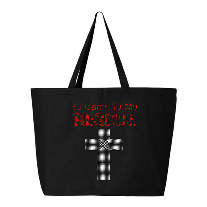 Rhinestone Bling Choose your Style He Came to my Rescue Jesus God Religion Faith