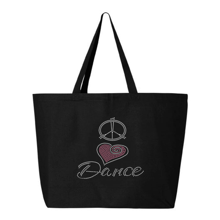 Rhinestone Bling Choose your Style Peace Love Dance Pink Heart Dance