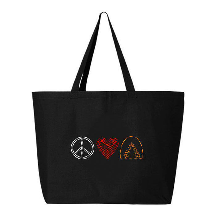 Rhinestone Bling Choose your Style Peace Sign Love Heart Camping Sports