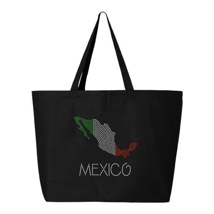 Rhinestone Bling Choose your Style Mexico Flag Map Sparkle cities