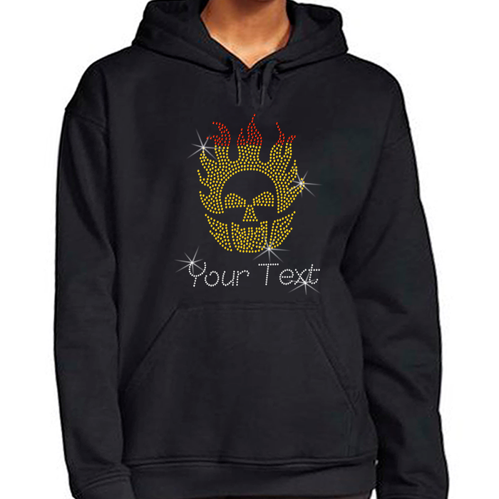 Custom Women’s T-Shirt – Biker Personalized Rhinestone Design and Text