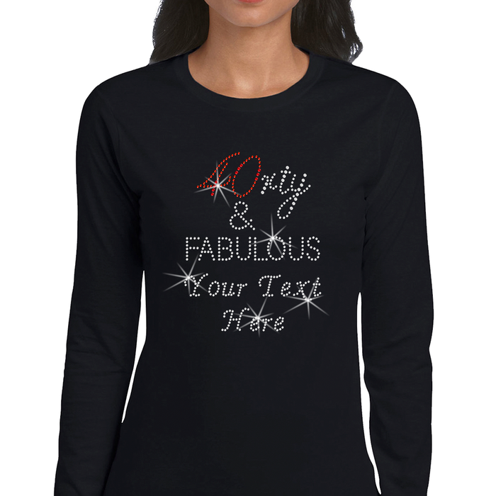 Custom Women’s T-Shirt – Birthdays Personalized Rhinestone Design and Text