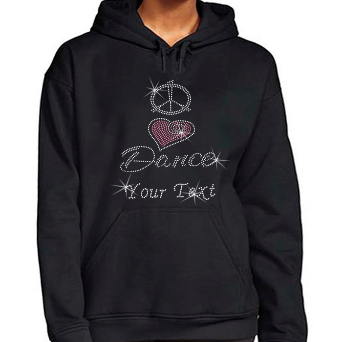 Custom Women’s T-Shirt – Dance Personalized Rhinestone Design and Text