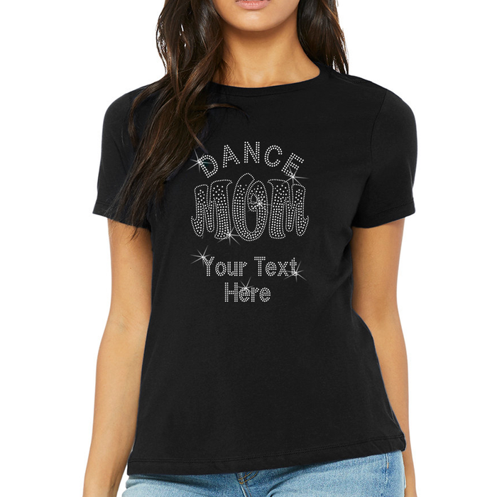 Custom Women’s T-Shirt – Dance Personalized Rhinestone Style and Text