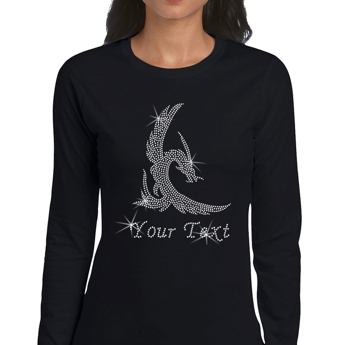 Custom Women’s T-Shirt – Fantasy Personalized Rhinestone Design and Text