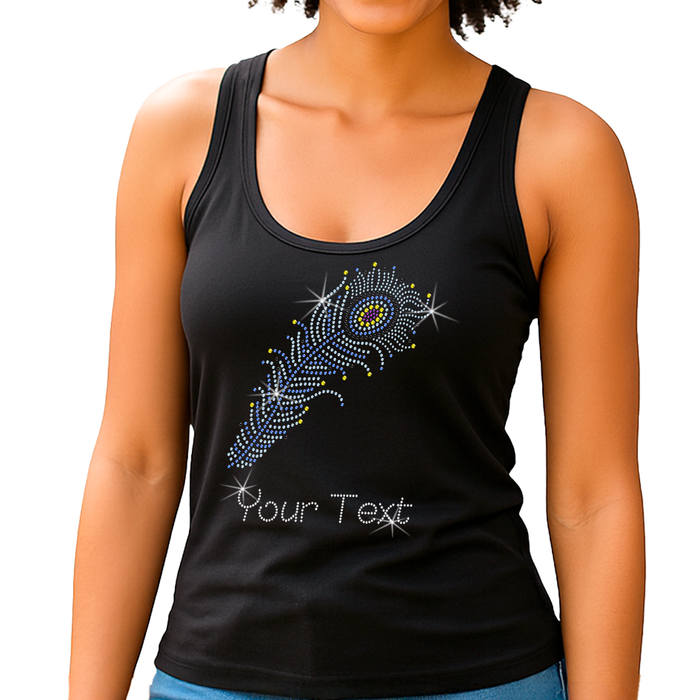 Custom Women’s T-Shirt – Fantasy Personalized Rhinestone Design and Text