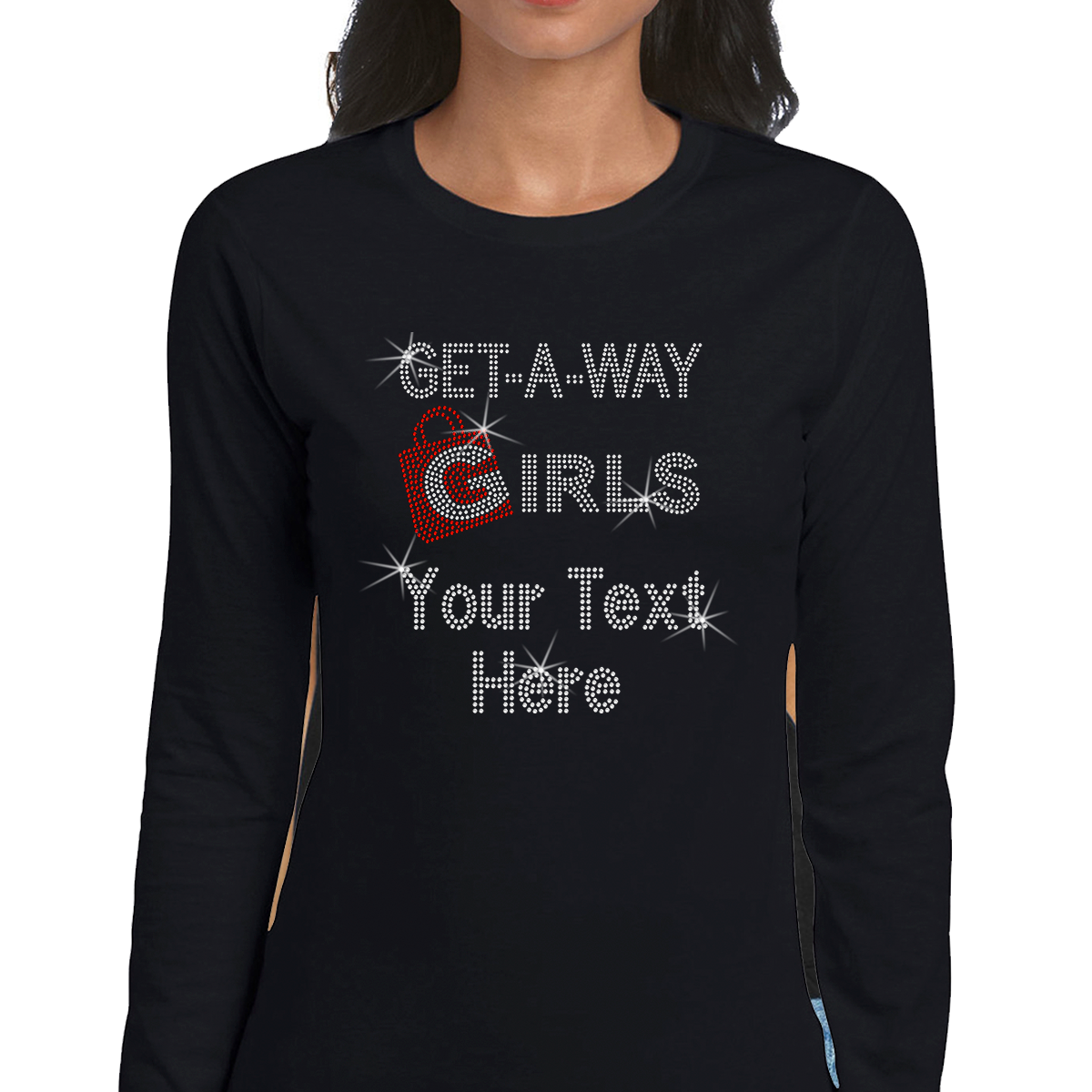 Custom Women’s T-Shirt – Divas Personalized Rhinestone Style and Text