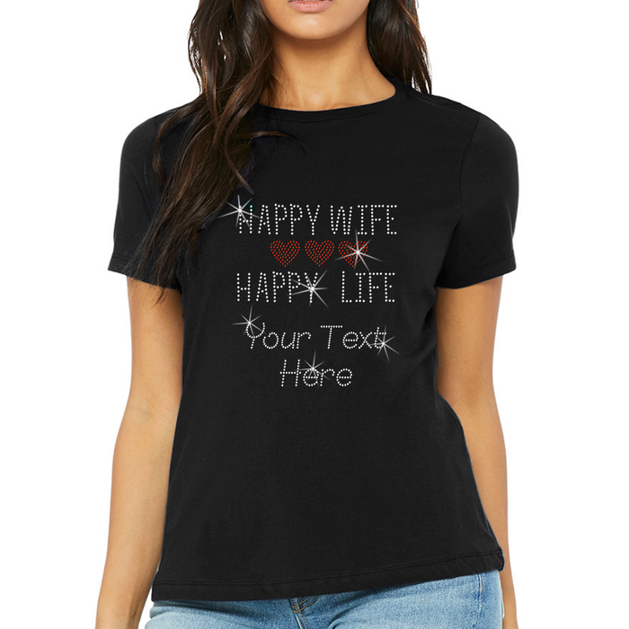 Custom Women’s T-Shirt – Divas Personalized Rhinestone Style and Text