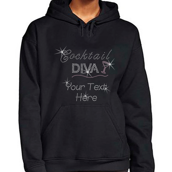 Custom Women’s T-Shirt – Divas Personalized Rhinestone Style and Text