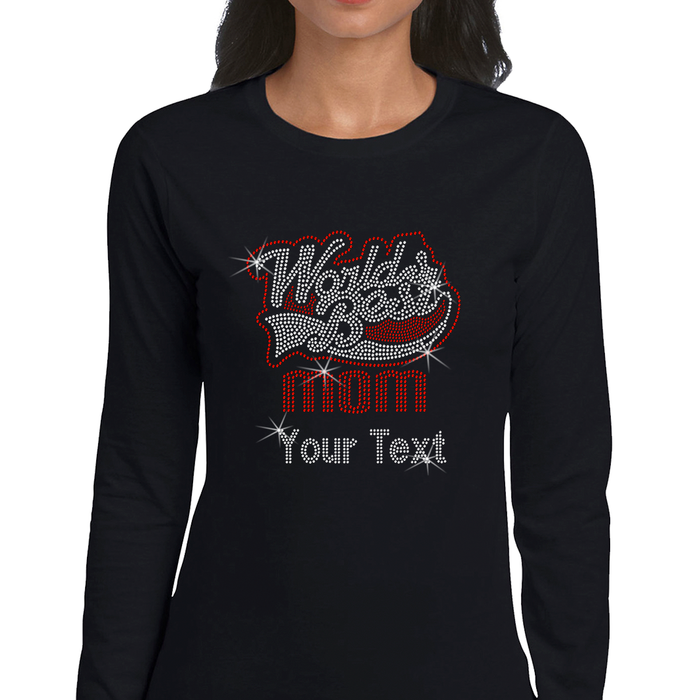 Custom Women’s T-Shirt – Family Personalized Rhinestone Design and Text