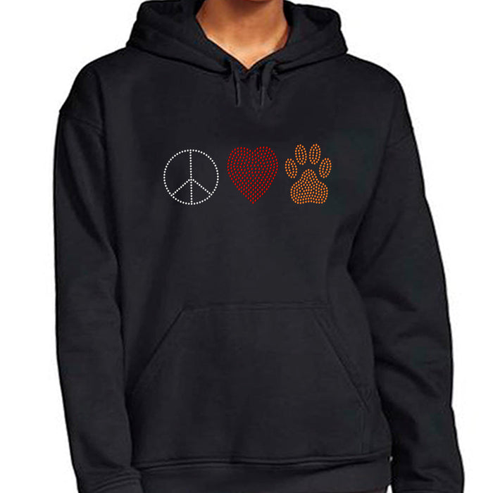 Rhinestone Bling Choose your Style Peace Love Paw Heart Dog Animals