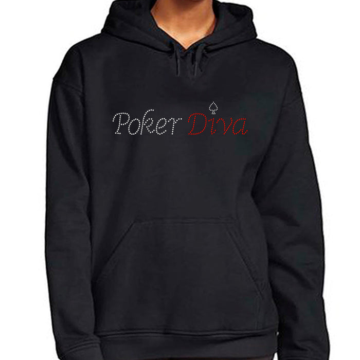 Rhinestone Bling Choose your Style Poker Diva Red White Leisure Vegas