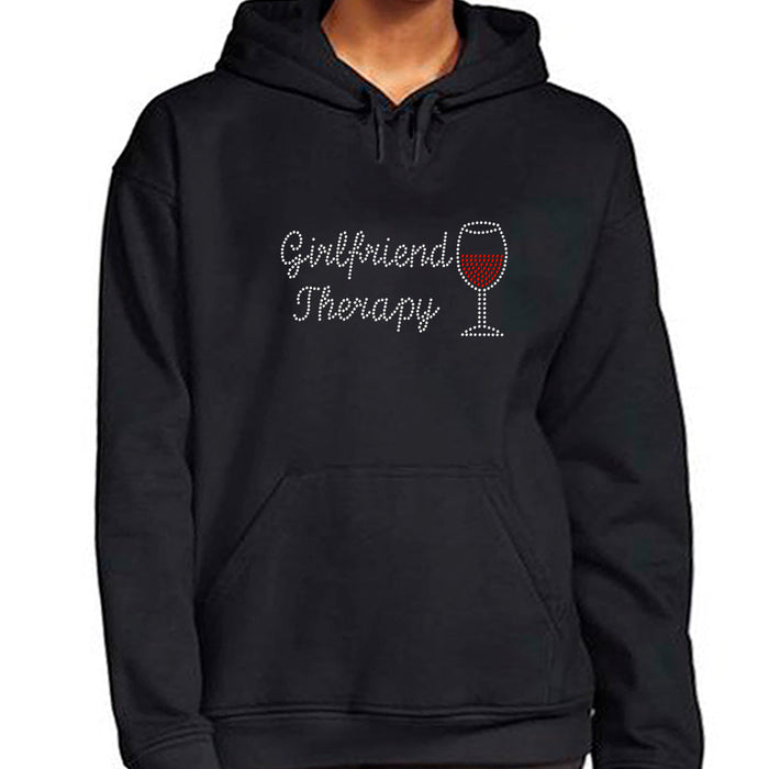 Rhinestone Bling Choose your Style Girlfriend Therapy Red Wine Glass Drinks