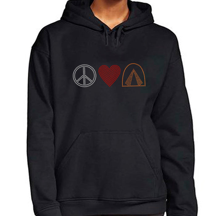 Rhinestone Bling Choose your Style Peace Sign Love Heart Camping Sports