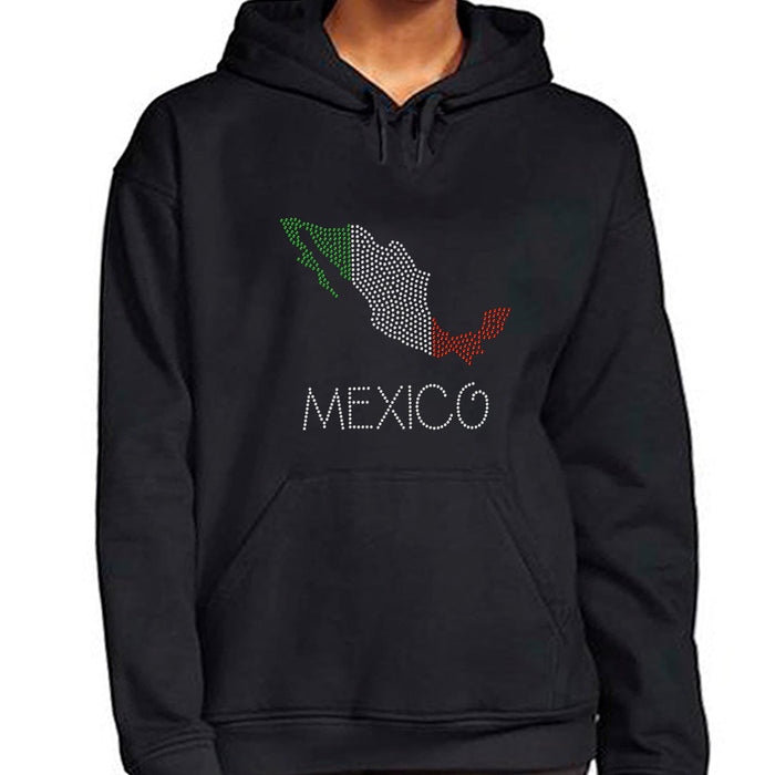 Rhinestone Bling Choose your Style Mexico Flag Map Sparkle cities