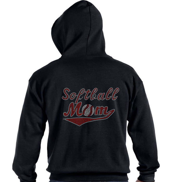 Rhinestone Bling Choose your Style Softball Mom Red White Sports Family