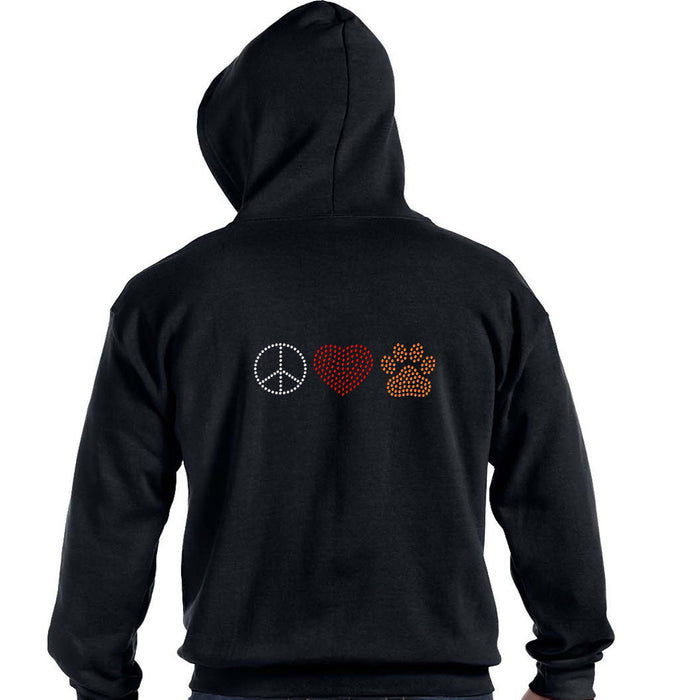 Rhinestone Bling Choose your Style Peace Sign Love Heart Dog Paw Animals