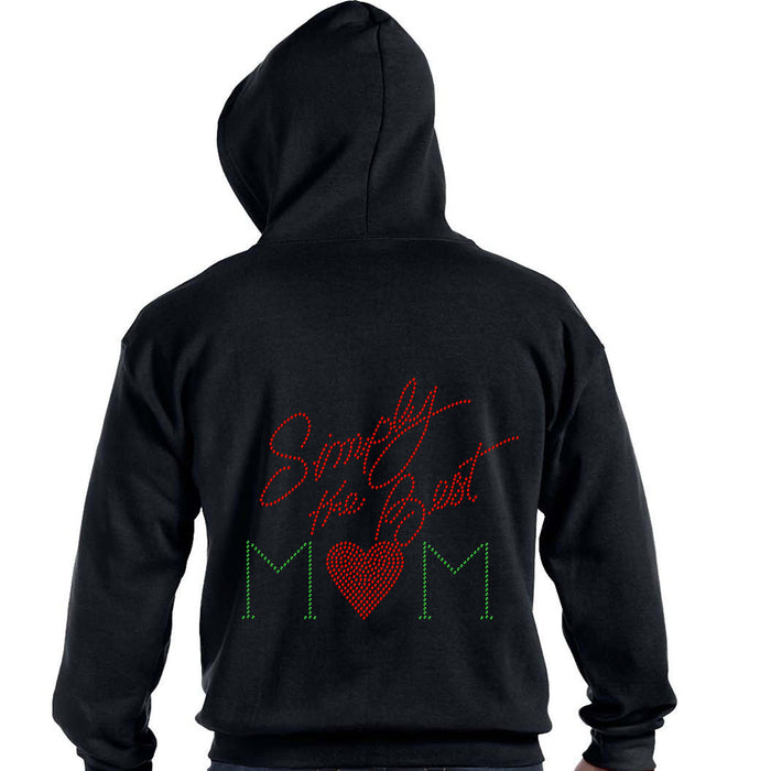 Rhinestone Bling Choose your Style Simpy the Best Mom Red Sparkle Family