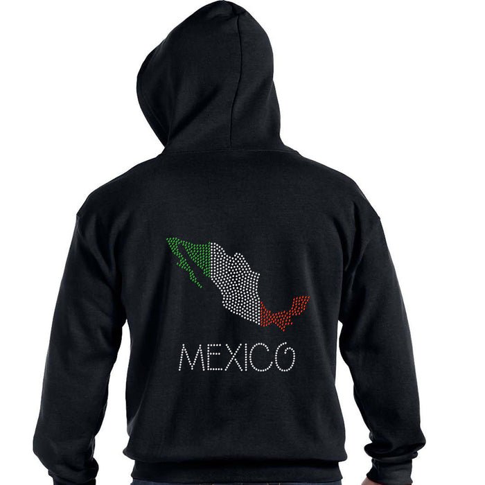 Rhinestone Bling Choose your Style Mexico Flag Map Sparkle cities