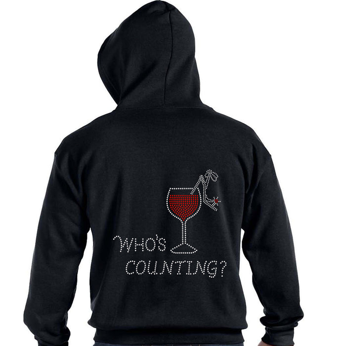 Rhinestone Bling Choose your Style Who's Counting Glass Red Wine Drinks