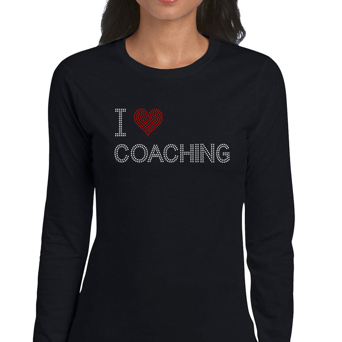 Rhinestone Bling Choose your Style I Love Coaching Heart Sports