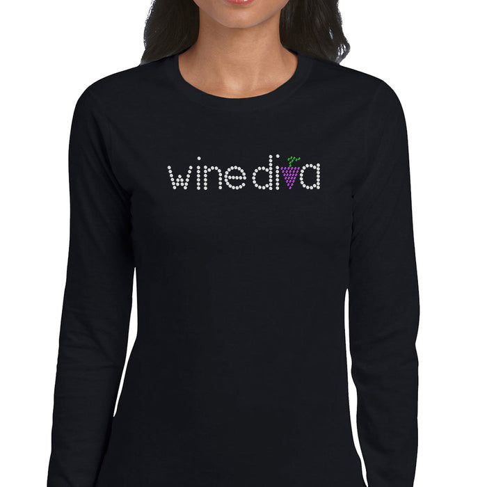 Rhinestone Bling Choose your Style Wine Diva Grapes Drinks