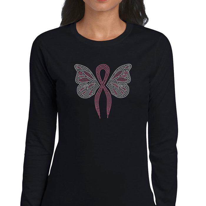 Rhinestone Bling Choose your Style Butterfly Pink Ribbon Awareness