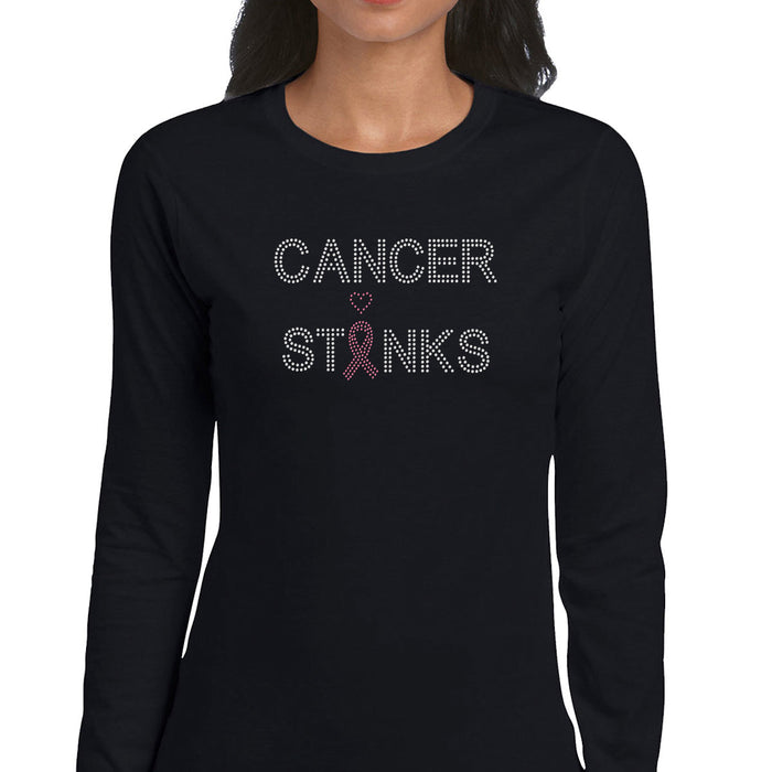 Rhinestone Bling Choose your Style Cancer Stinks Pink Ribbon Awareness