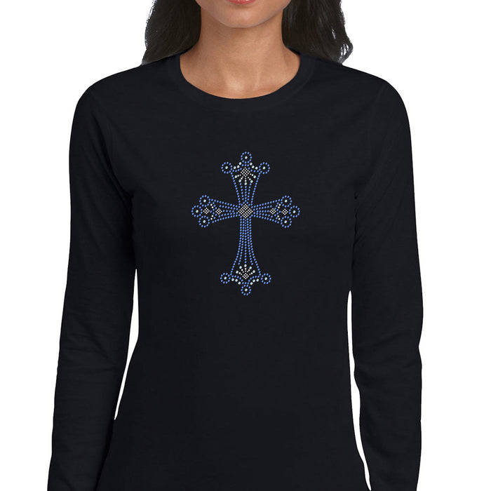 Rhinestone Bling Choose your Style White Clear Blue Cross Religion Faith