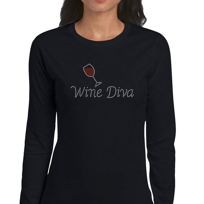 Rhinestone Bling Choose your Style Wine Diva Red Glass Drinks