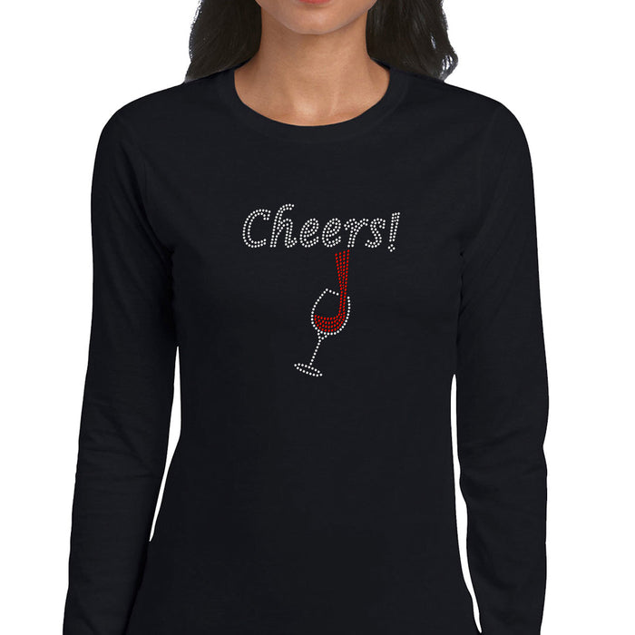 Rhinestone Bling Choose your Style Cheers Red Wine Glass Drinks Drink