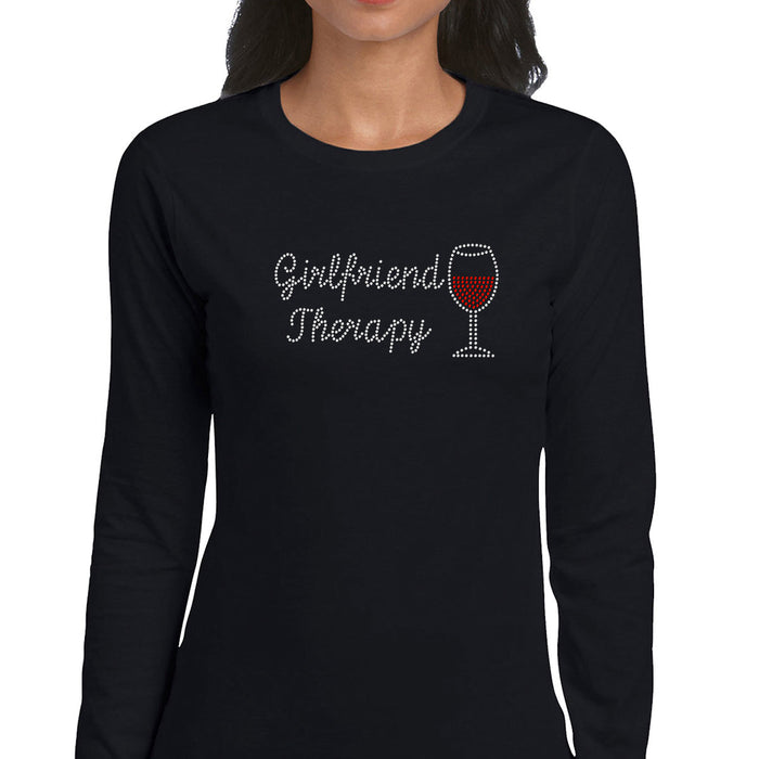 Rhinestone Bling Choose your Style Girlfriend Therapy Red Wine Glass Drinks