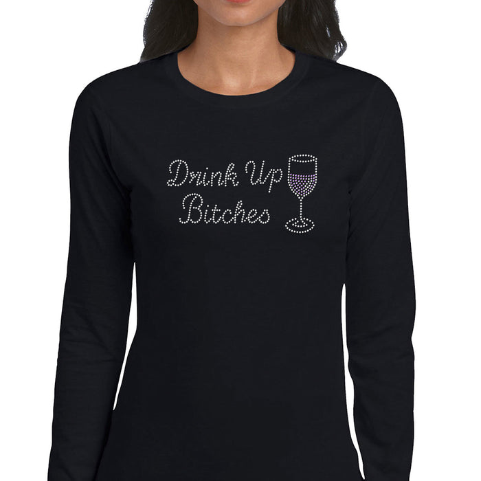 Rhinestone Bling Choose your Style Drink Up Bitches Red Wine glass Drinks