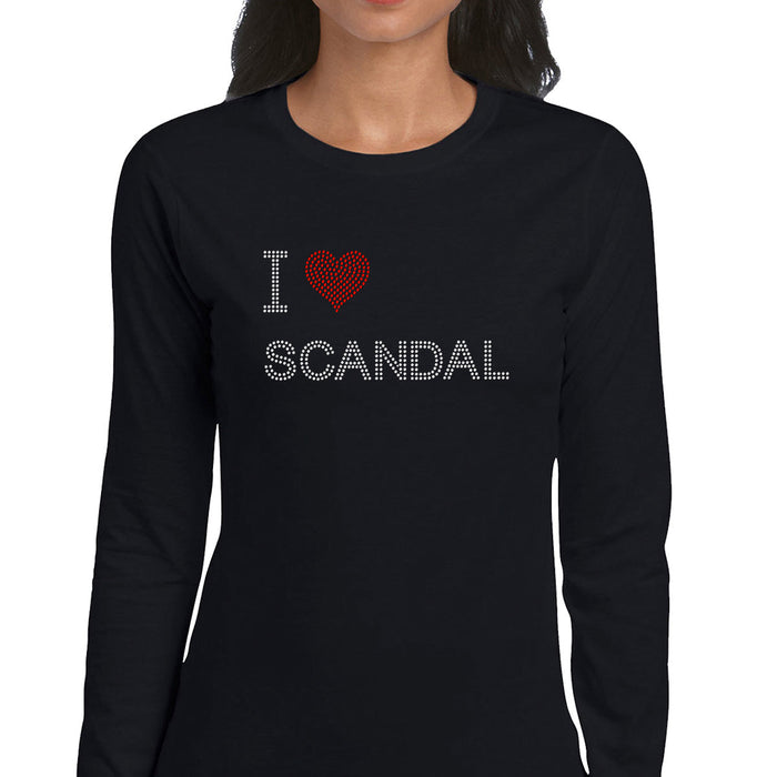 Rhinestone Bling Choose your Style I Love Red Heart Scandal Funny