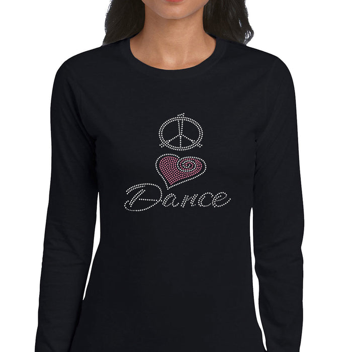 Rhinestone Bling Choose your Style Peace Love Dance Pink Heart Dance