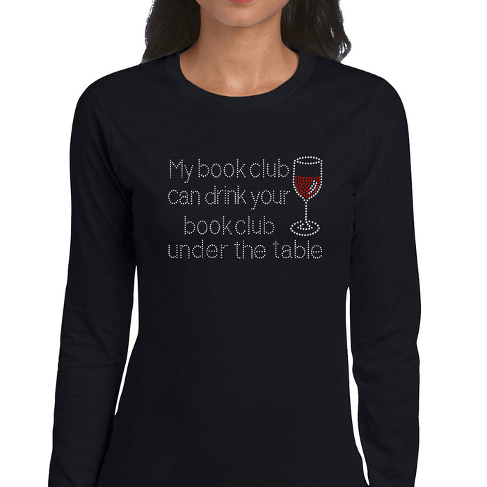 Rhinestone Bling Choose your Style My Book Club Red Wine Glass Drinks