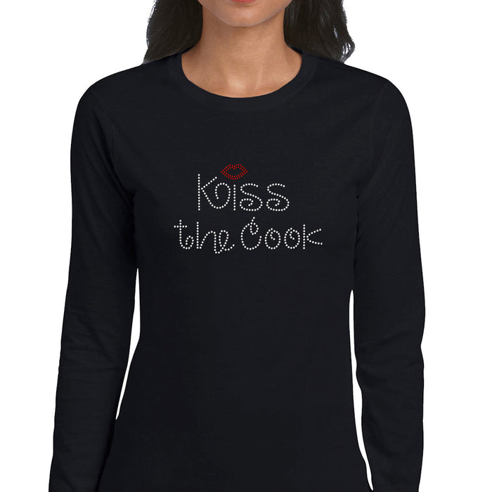 Rhinestone Bling Choose your Style Kiss The Cook Red Lips Funny Valentine's