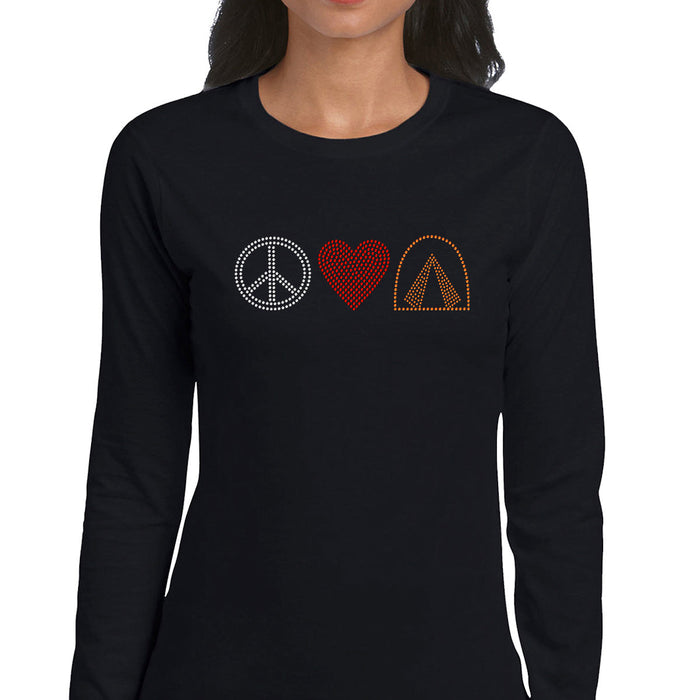 Rhinestone Bling Choose your Style Peace Sign Love Heart Camping Sports