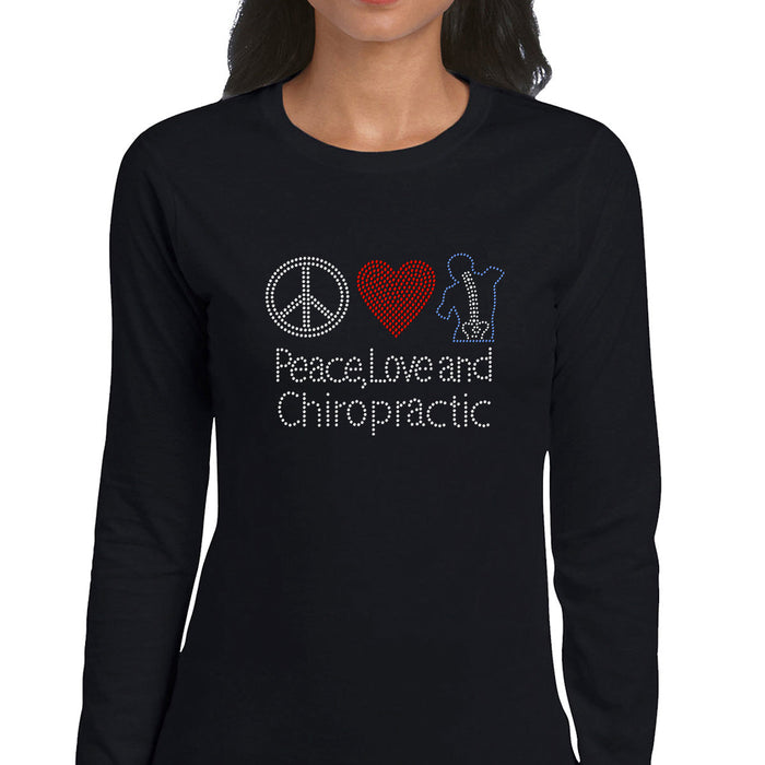 Rhinestone Bling Choose your Style Peace Love Chiropratic Sparkle Business