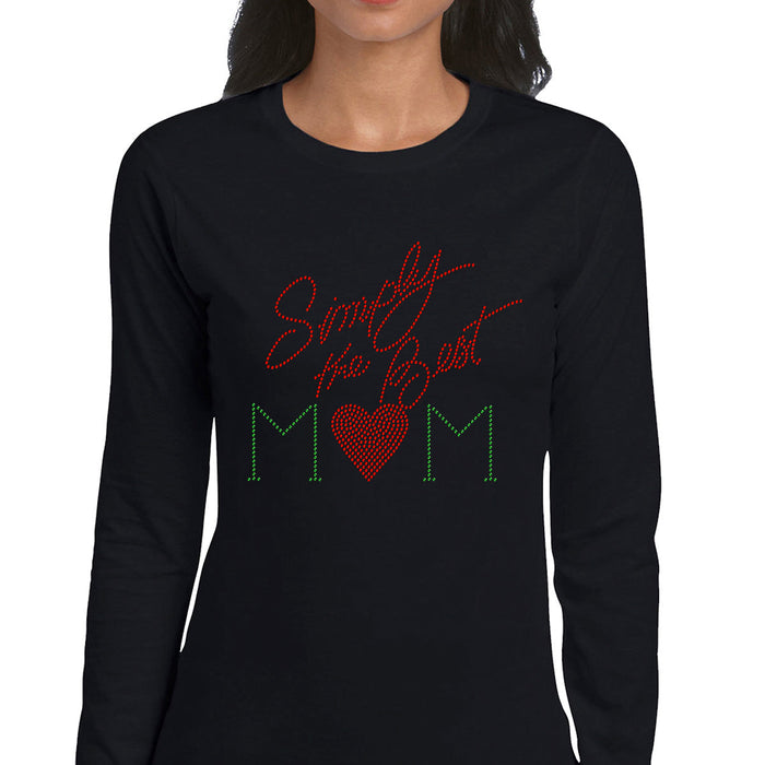 Rhinestone Bling Choose your Style Simpy the Best Mom Red Sparkle Family