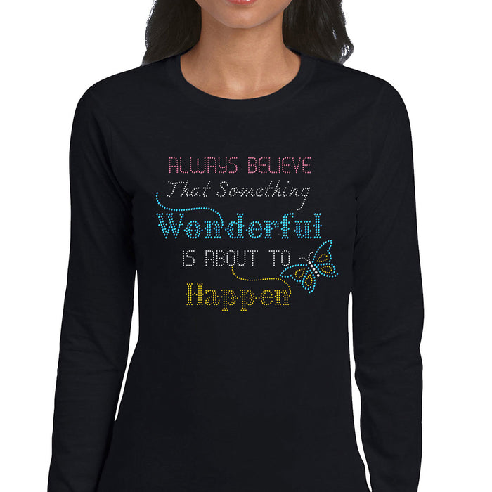 Rhinestone Bling Choose your Style Believe Something Wonderful Happen Christmas