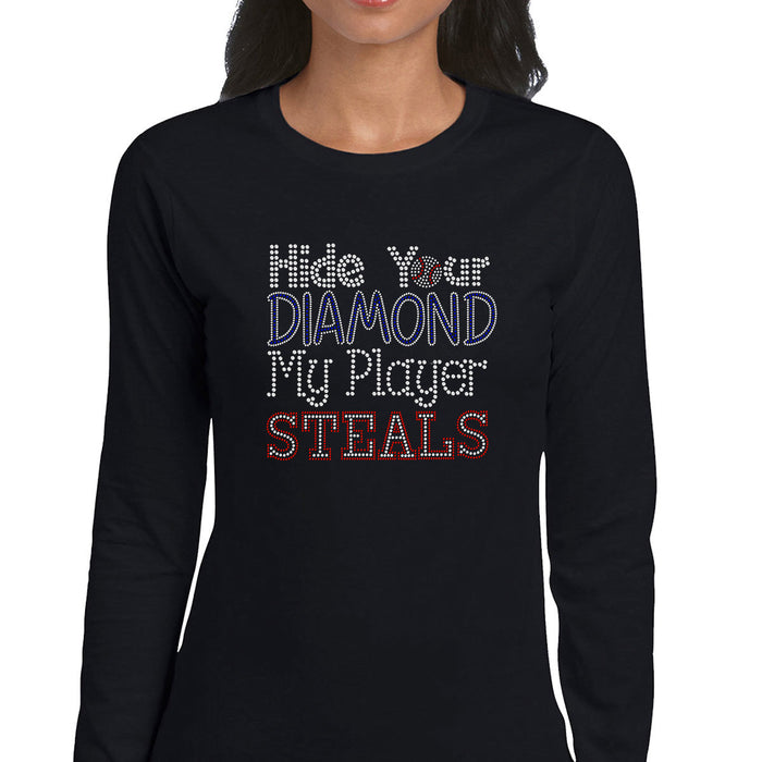 Rhinestone Bling Choose your Style Hide Diamond Player Steals Baseball Sports