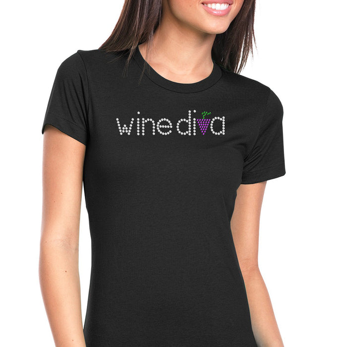 Rhinestone Bling Choose your Style Wine Diva Grapes Drinks