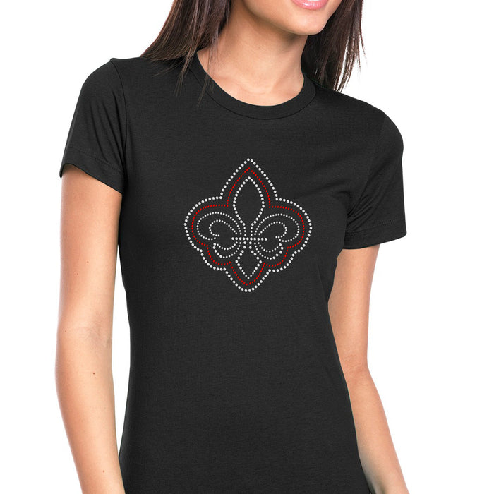 Rhinestone Bling Choose your Style Fleur de Lis Red White Big Symbols