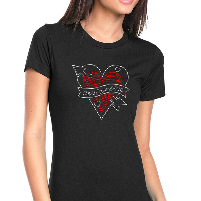 Rhinestone Bling Choose your Style Love Heart Cupid Stops Here Valentine's