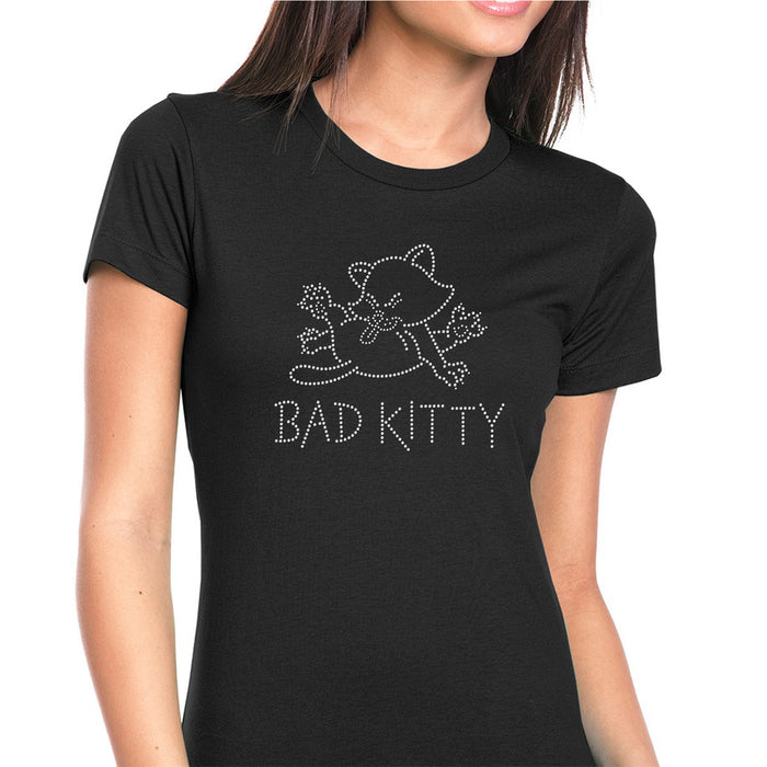 Rhinestone Bling Choose your Style Bad Kitty Cat Sparkle Animals